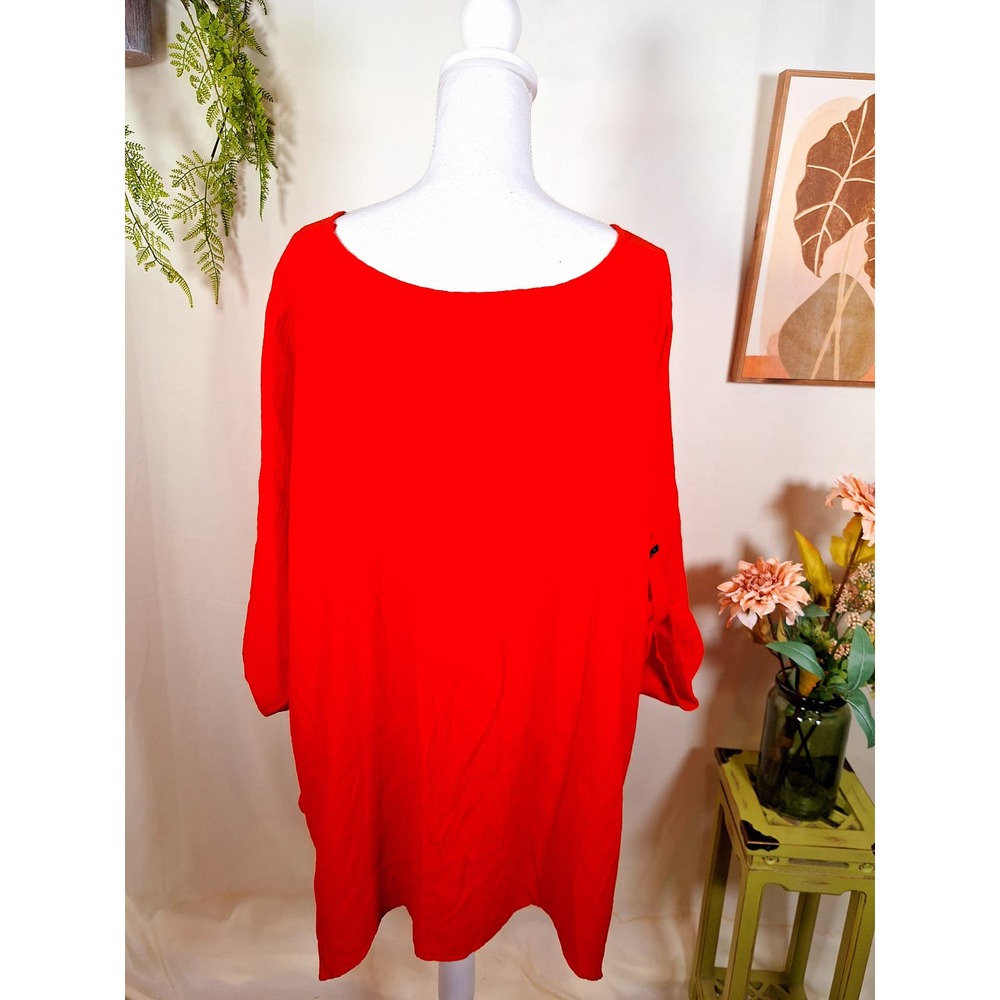 Ali Miles Women's Burnt Orange Tunic Blouse 3/4 Sleeves Size 2XL - Picture 3 of 7